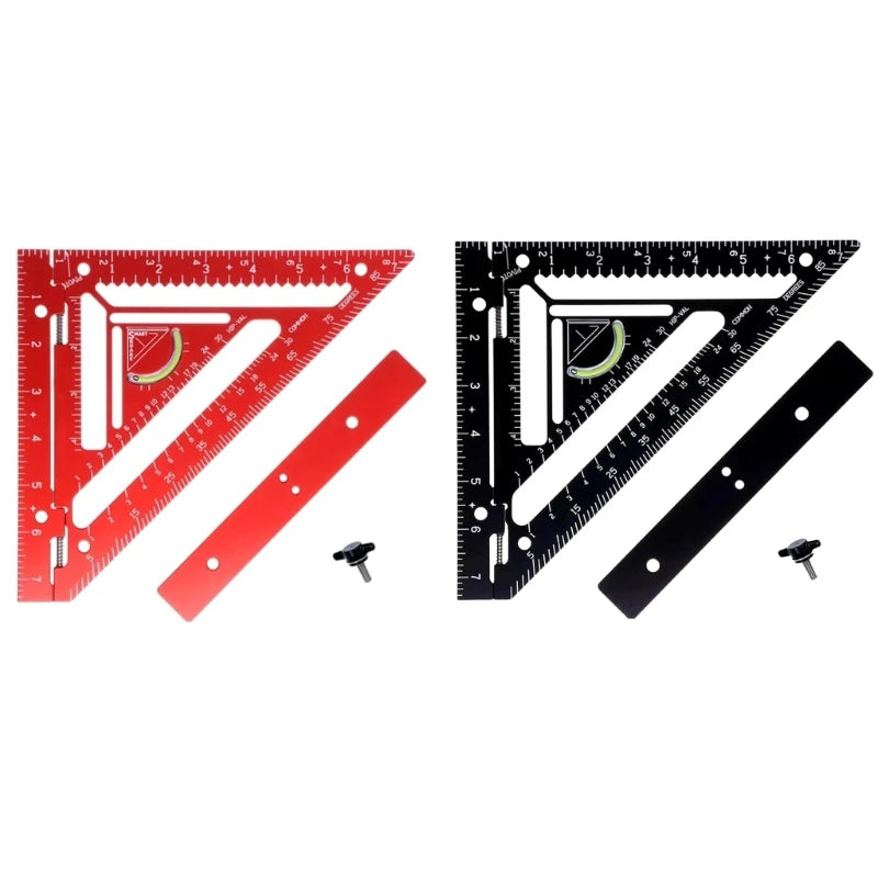 Woodworking Square Protractor Aluminum Miters Triangles Ruler Layout Measuring