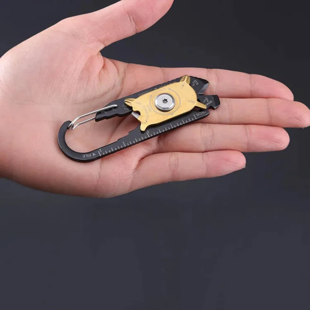Outdoor 20 in 1 Multifunctional Combination Tool Stainless Steel EDC Tool Card Mountaineering Portable Home Emergency Keychain