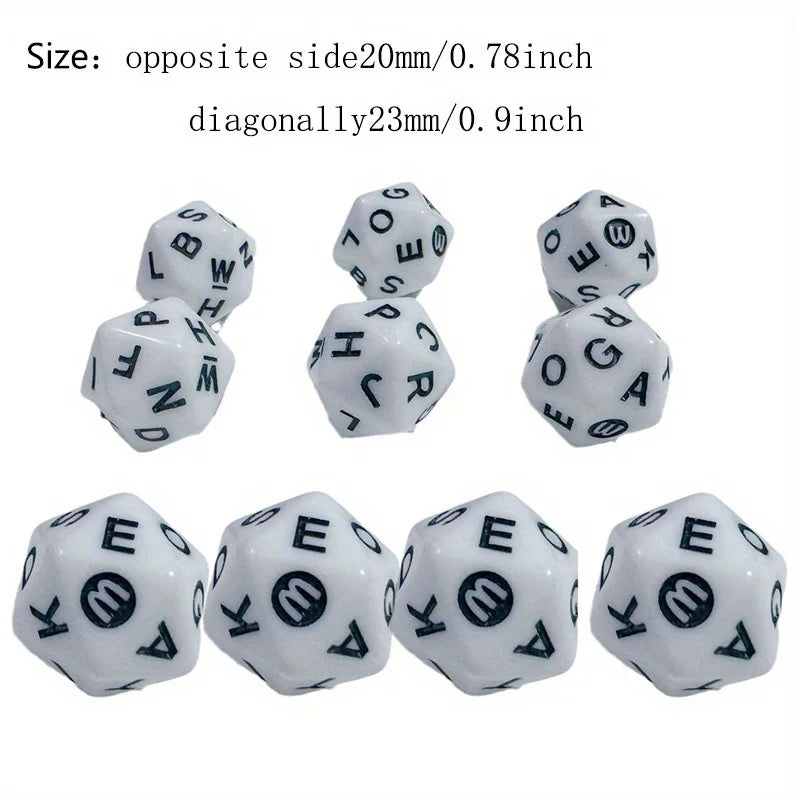 10 PCS/Set 20-sided dice with English letters