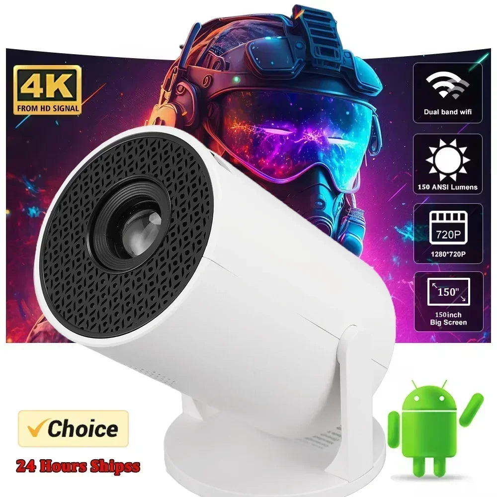 New  Mini HY300  Projector 4K Android 11  Wifi6 290ANSI Allwinner H713 BT5.0 1080P 1280*720P Cinema Outdoor Portable Projetors