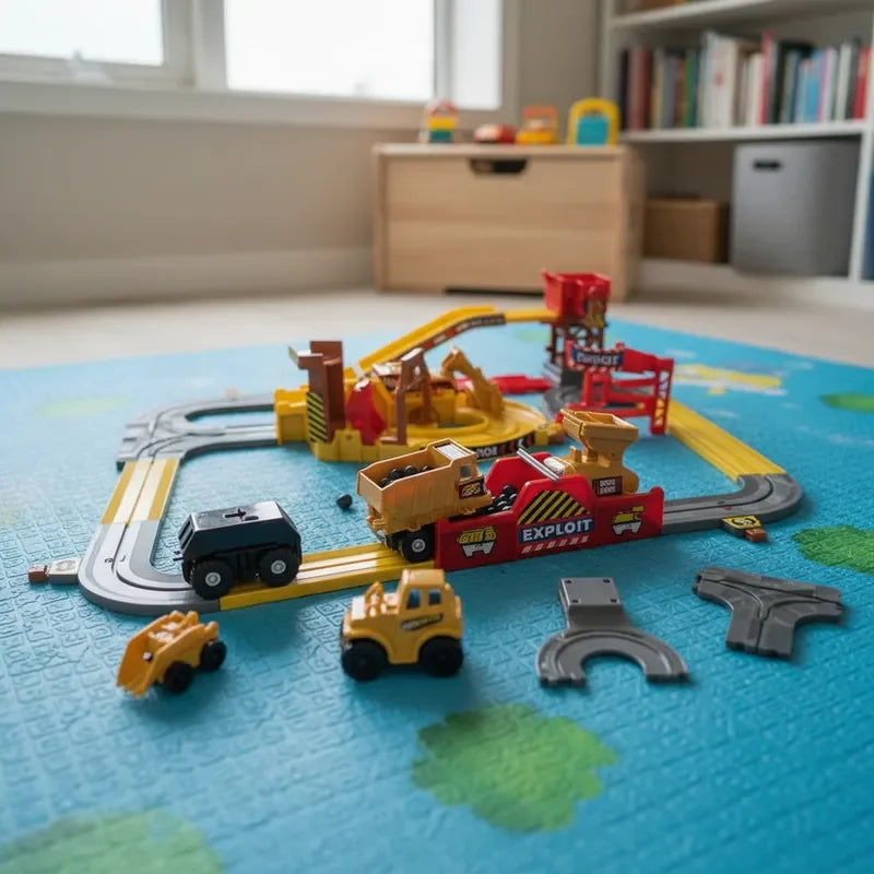 Adventure Powered Mine Cart Track Set Electric Engineering Vehicle Toy Educational Railway Gift Idea Kids Family