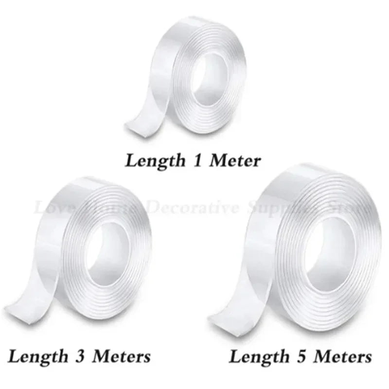 Nano Double Sided Tape Transparent Waterproof Reusable Reuse Home Tapes Super Strong Sticky Glue Car Ornament Kitchen Bathroom