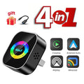 2026 4‑in‑1 Wireless CarPlay Adapter Plug‑and‑Play Bluetooth Converter for Android Auto Airplay & Mirror Link for IPhone Phones