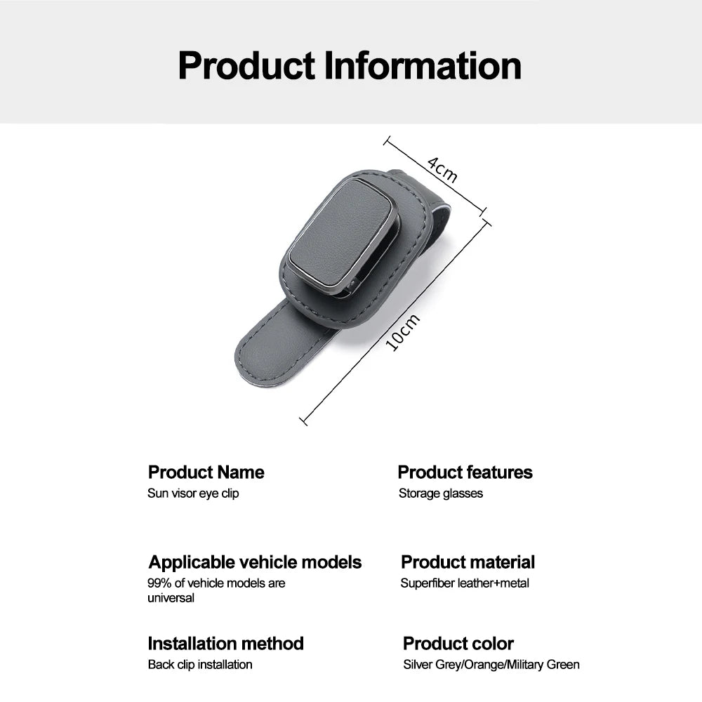 Car Eyeglass Storage Clip Sun Visor Sunglasses Holder Super Fiber Leather for Auto Interior Accessories Car Eyeglass Holder