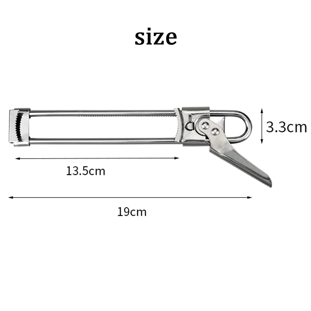 JJYY Adjustable Multi-Function Bottle Cap Opener Stainless Steel Lids Off Jar Opener Labor-Saving Screw Can Opener For Kitchen