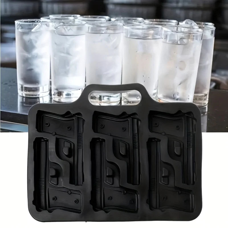 Creative Ice Cube Tray Mold Ice Cream Maker 3D Gun Shape Ice Cube Mould Cold Drink DIY Bar Whiskey Wine Ice Maker Accessories