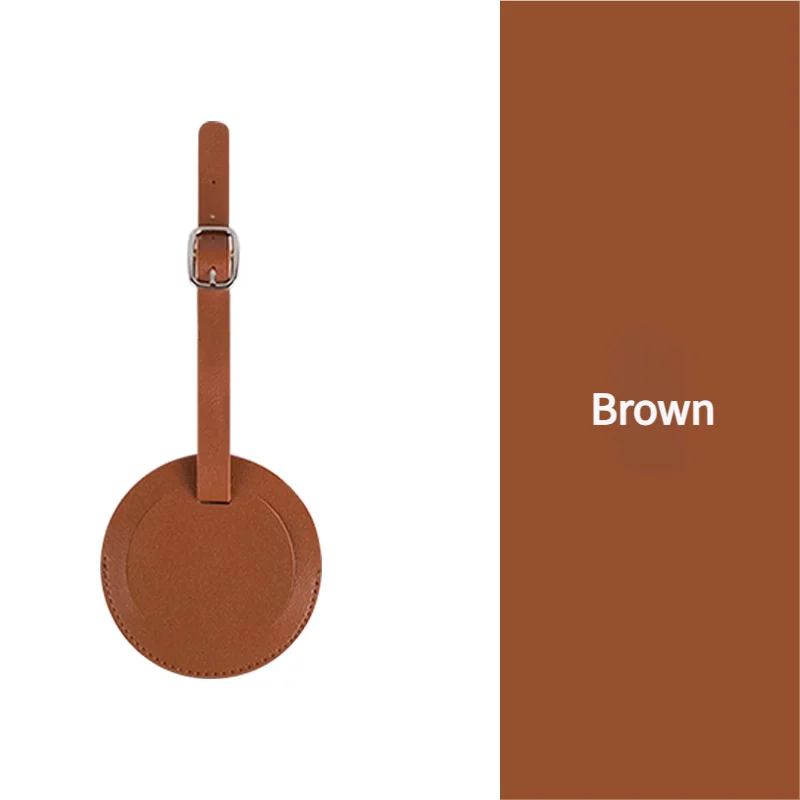 Stylish Round Luggage Tag for Air Travel - Durable Scratch-Resistant Build, Secure Buckle & Removable Contact Card
