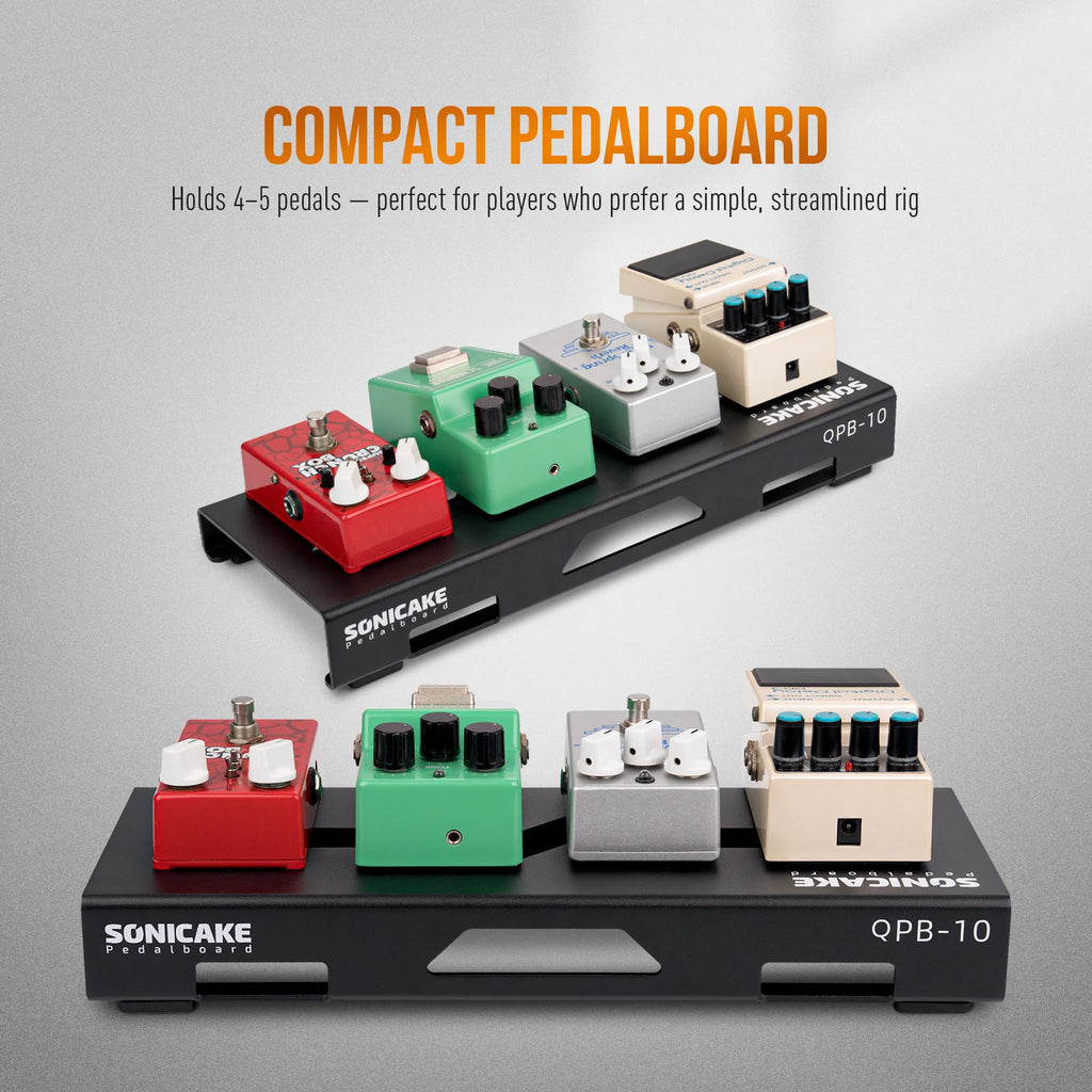 SONICAKE Mini Guitar Pedal Board Guitar Effects Compact Small Pedalboard with Pedals Mountain Tape, Cable Tie & Patch Cables