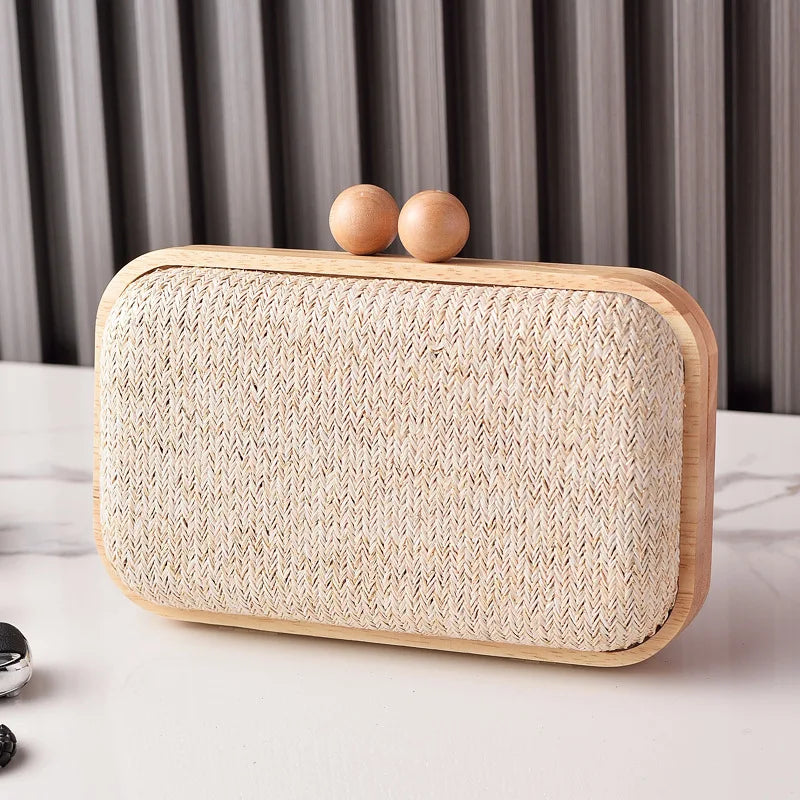 Straw Clutch Handbag 2025 Summer Beach Straw Purse for Women Woven Bag Casual Straw Shoulder Crossbody Bag New Evening Handbag