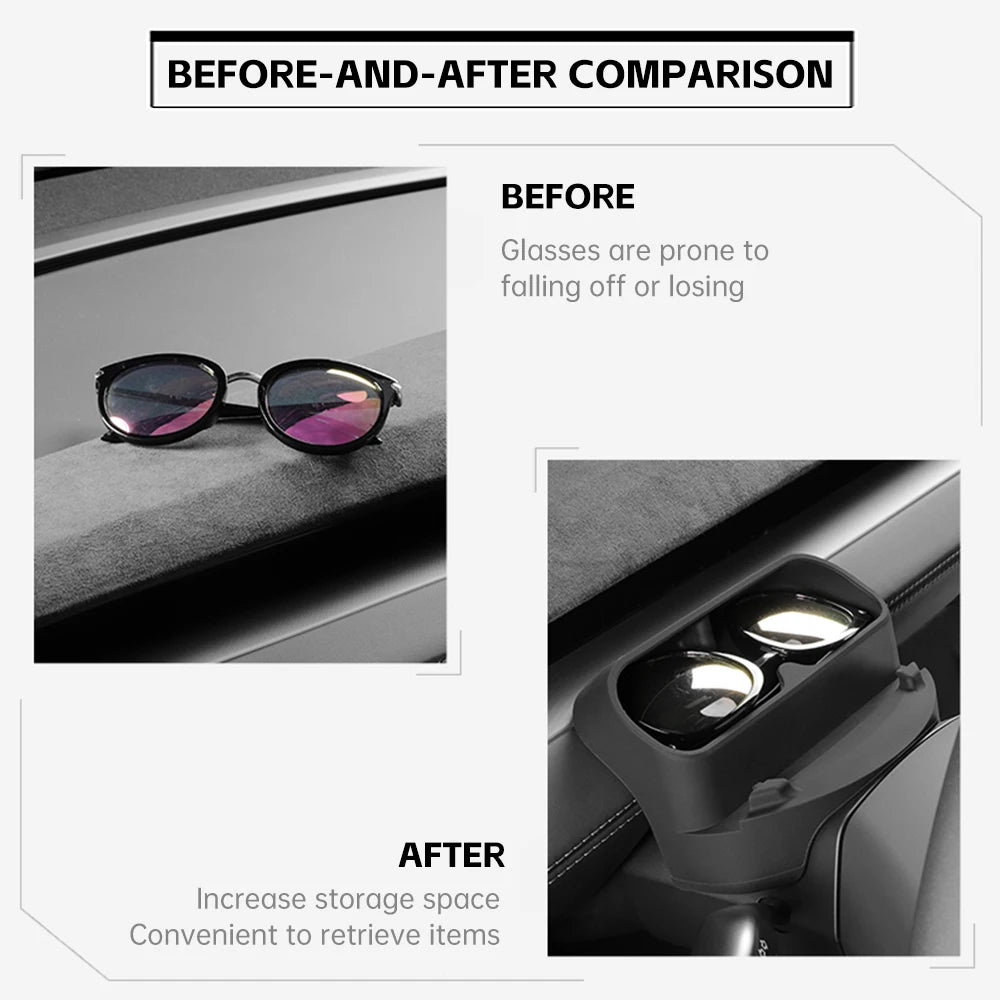 For Tesla Model Y Juniper 2025 2026 Car Instrument Panel Tray Storage Tray Steering Wheel Glasses Storage Rack Car Accessories