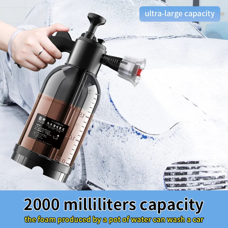 Car Cleaning Foam Spray 2L High Pressure Hand Pump Water Can Foam Lance Spray Bottle for Auto Home Garden Car Cleaning Tools