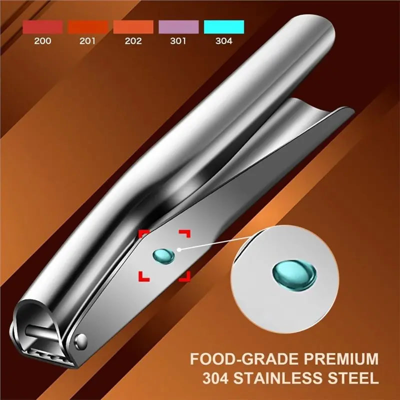 A25F-Stainless Steel Garlic Press, Garlic Crusher Garlic Mincer Tool- Leak-Proof, Easy To Clean