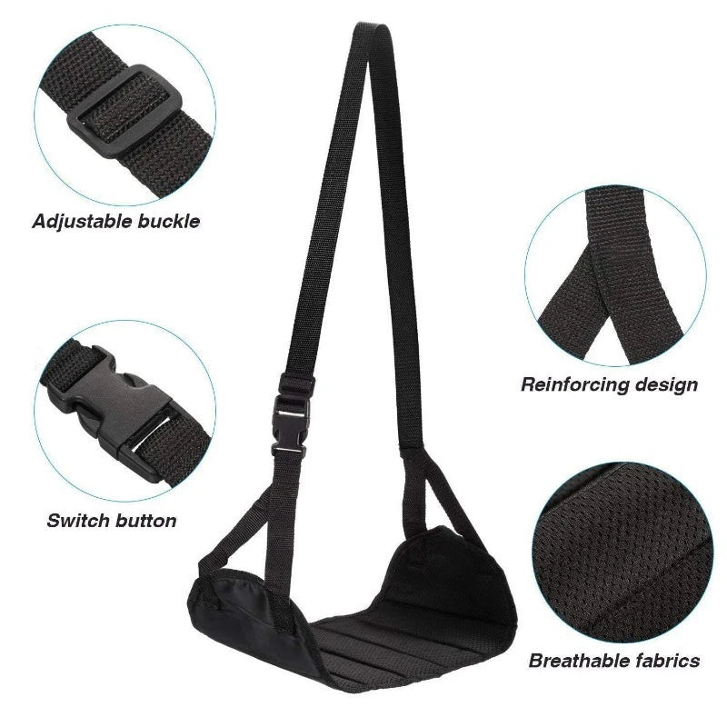 Airplane Footrest with Adjustable Strap, Portable Hammock Leg Rest, Perfect Travel Accessories