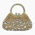 Stone Handbag Hollow Metal Diamond Dinner Bag Party Banquet Rhinestone Handbag Crystal-Embellished Party Clutch Rhinestone Purse