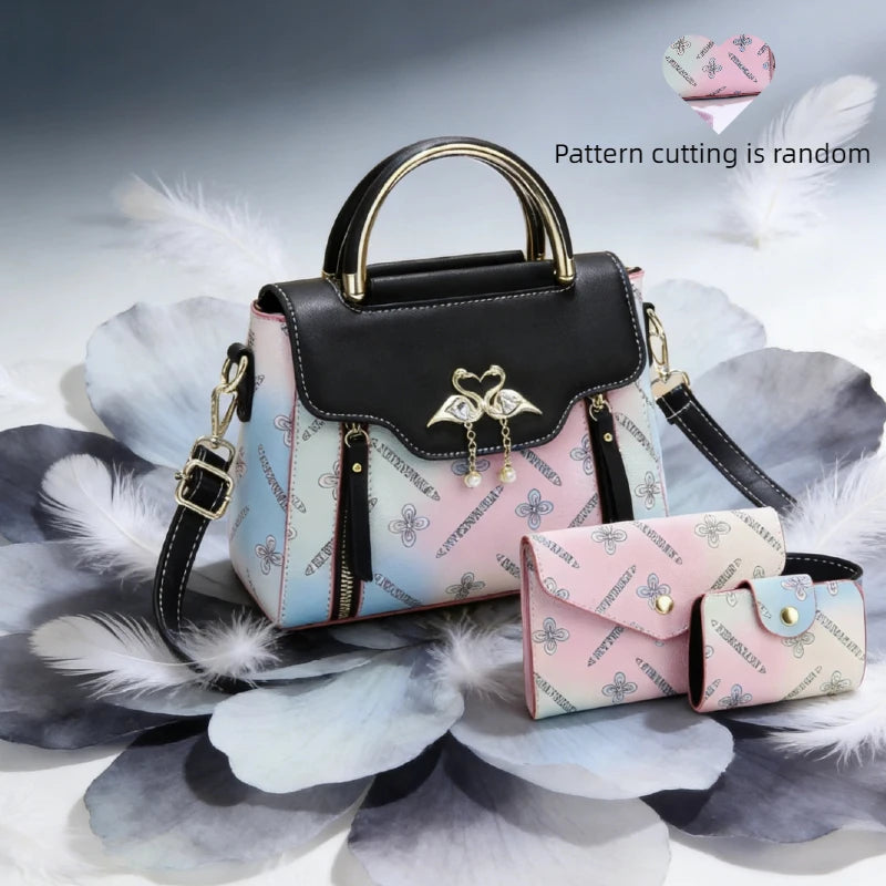 Colorful handbags, gradient messenger bag, small square bag, swan bag, shoulder bag, beautiful women's bag, colorful ladies' bag
