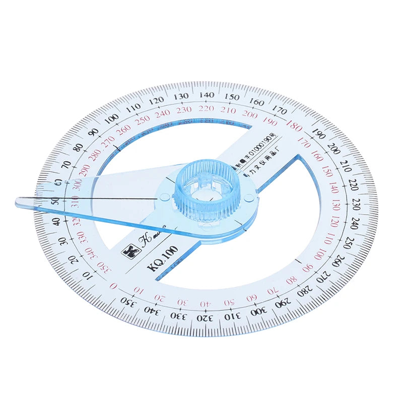 1pcs 360° Plastic Degree Protractor Angle Edge Finder Measuring Ruler Student Tool