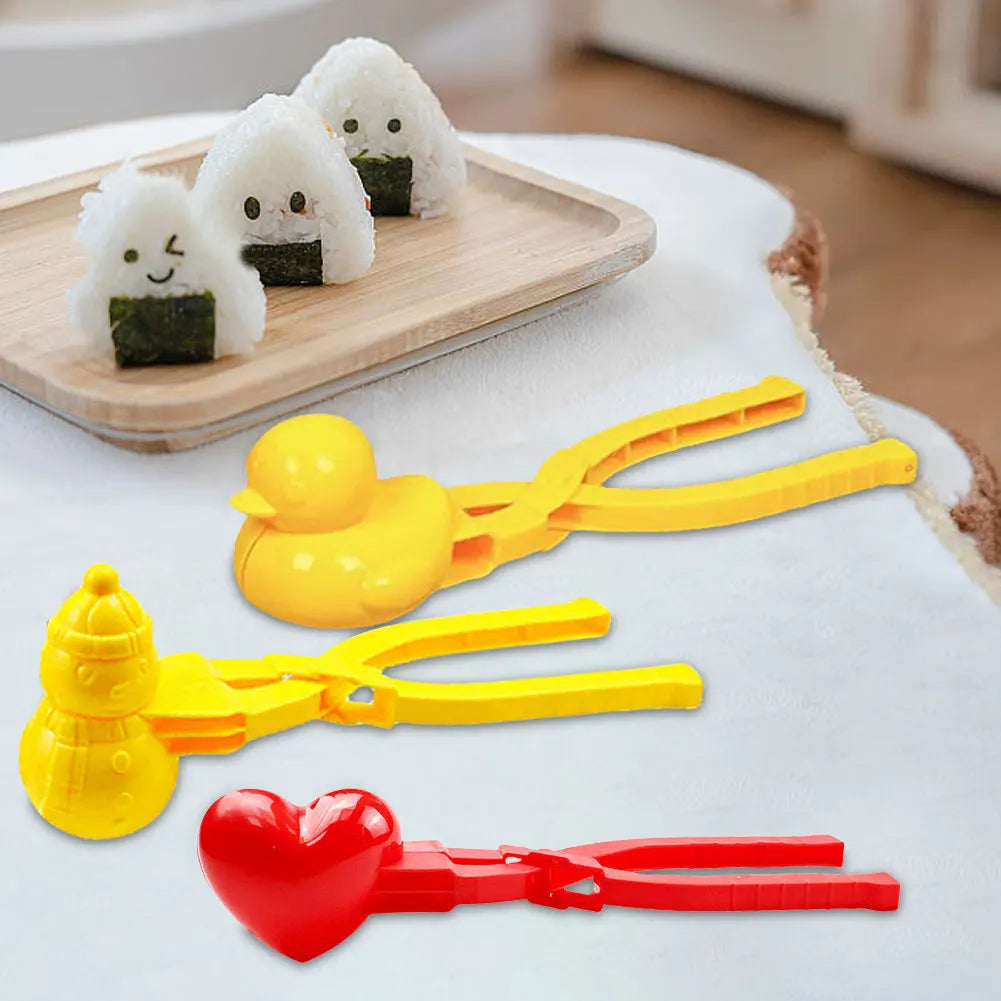4pcs Cute Bear Duck Snowball Clip Snow Clay Ball Maker Creative Snowballs Mold Snow Shovel for Kids Outdoor Sports Snow Toys