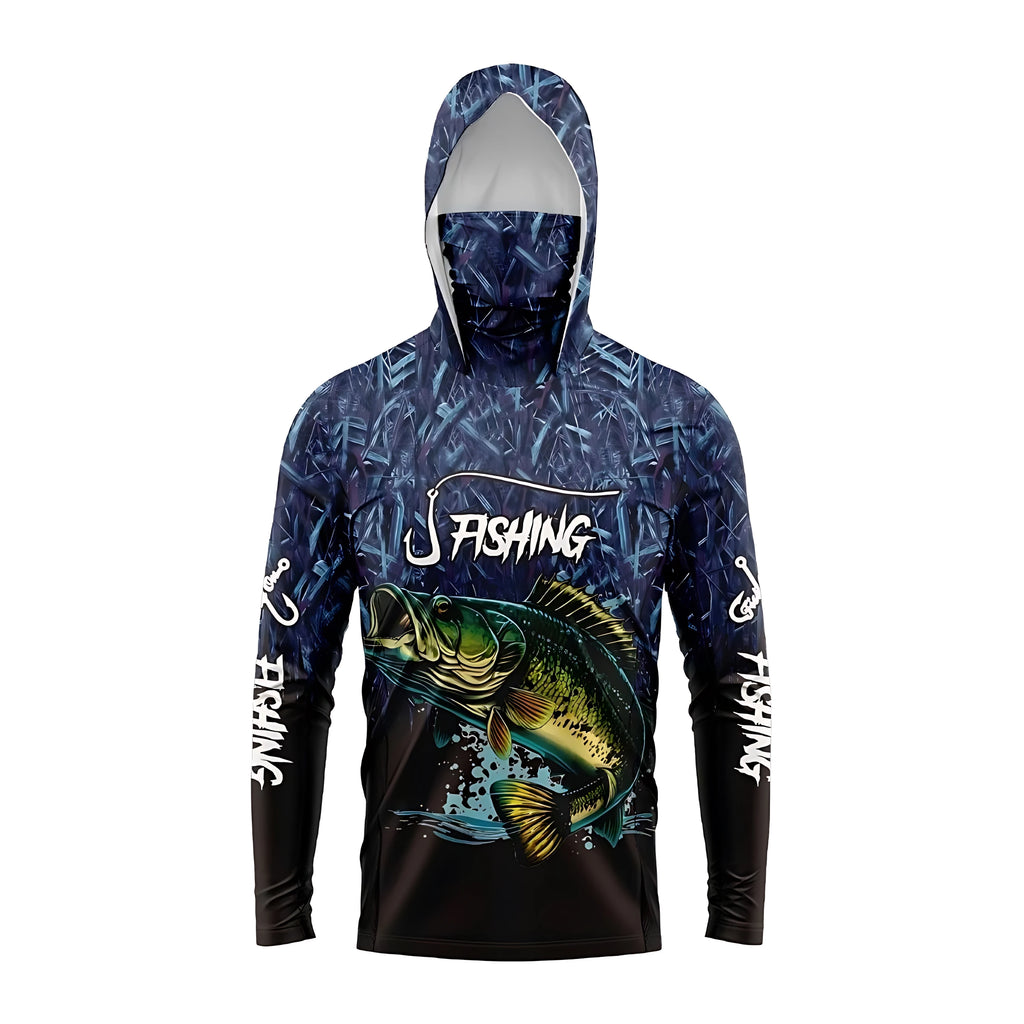 2026 New Model UV-Resistant Fishing Shirt with Long Sleeves and Hooded Collar - UV-Resistant Fishing Mask Clothing