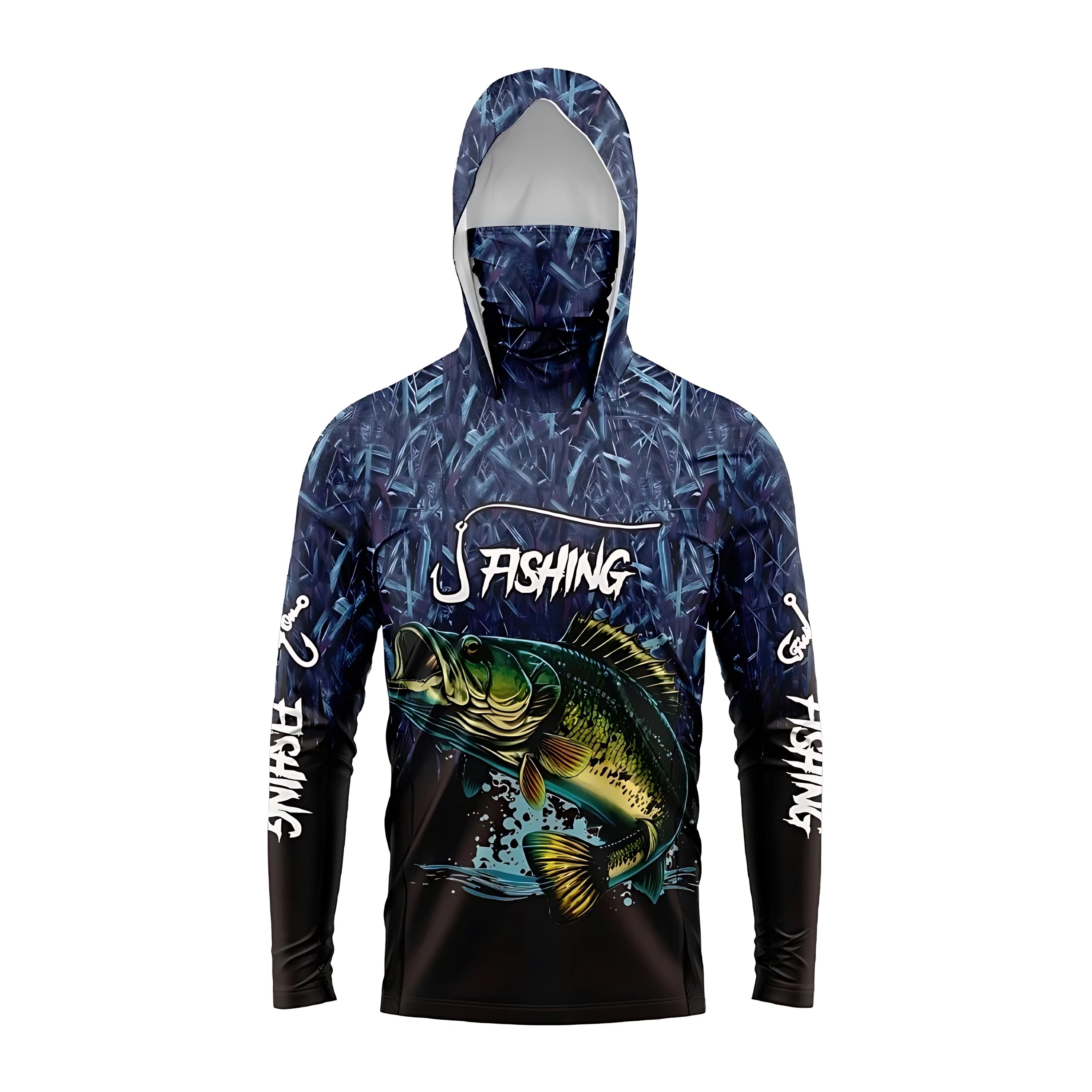 2026 New Model UV-Resistant Fishing Shirt with Long Sleeves and Hooded Collar - UV-Resistant Fishing Mask Clothing
