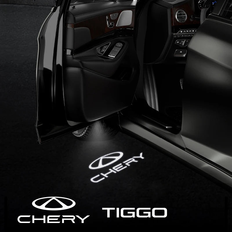 For Chery Tiggo 3 5 7 8 Pro Plus Logo Omoda Arrizo Jaecoo J7 J8 Jetour X70 Car HD Door Welcome Light Led Projector Lamp 1/2PCS