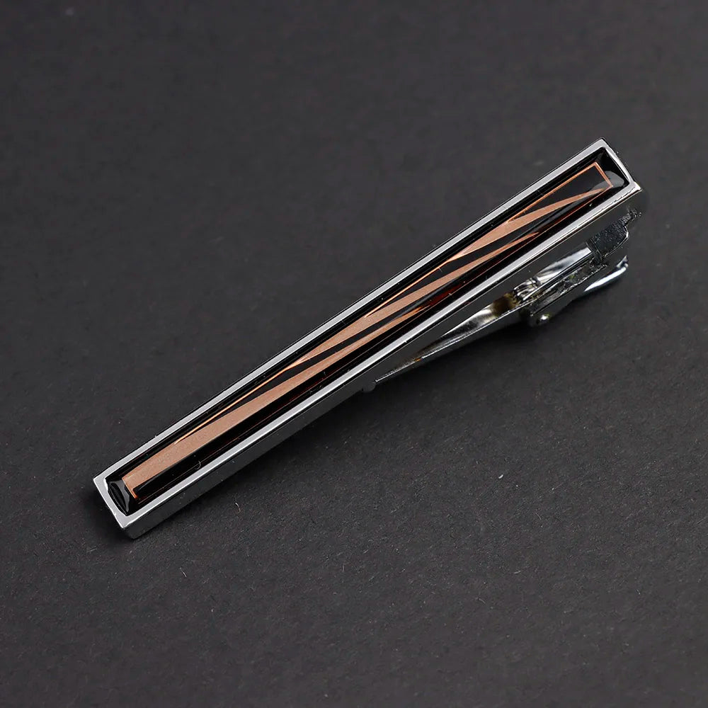 New High Quanlity Classic Golden Sliver 6cm Designer Metal Tie Clips Set Necktie Pin For Men Business Banquet Accessories Gift
