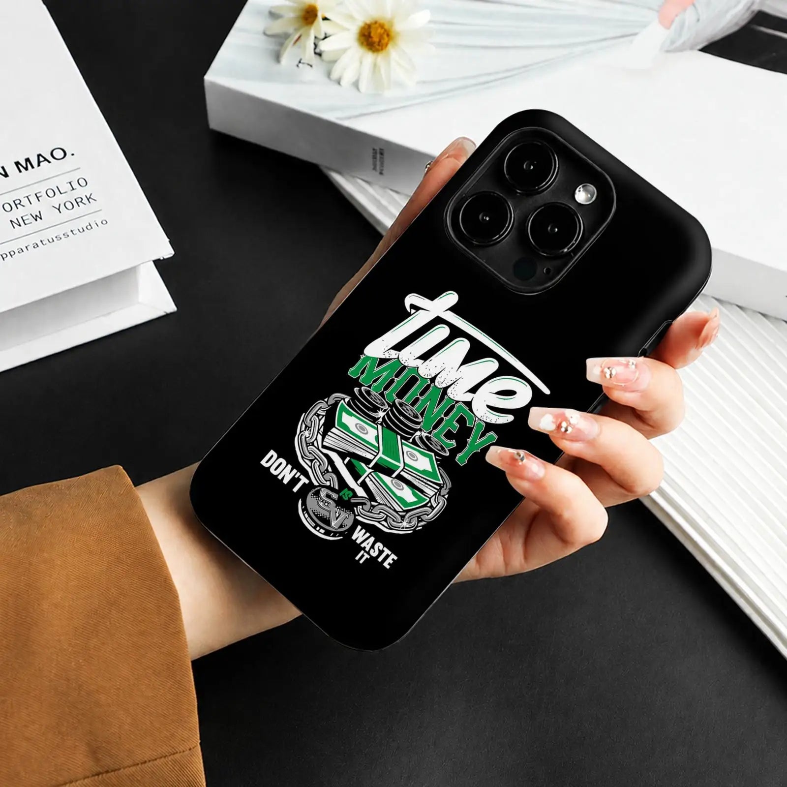 Funny Time is Money Phone Case For iPhone 17 16 15 14 13 12 11 Pro Max Air Dual-Layer Shockproof Protective Cover