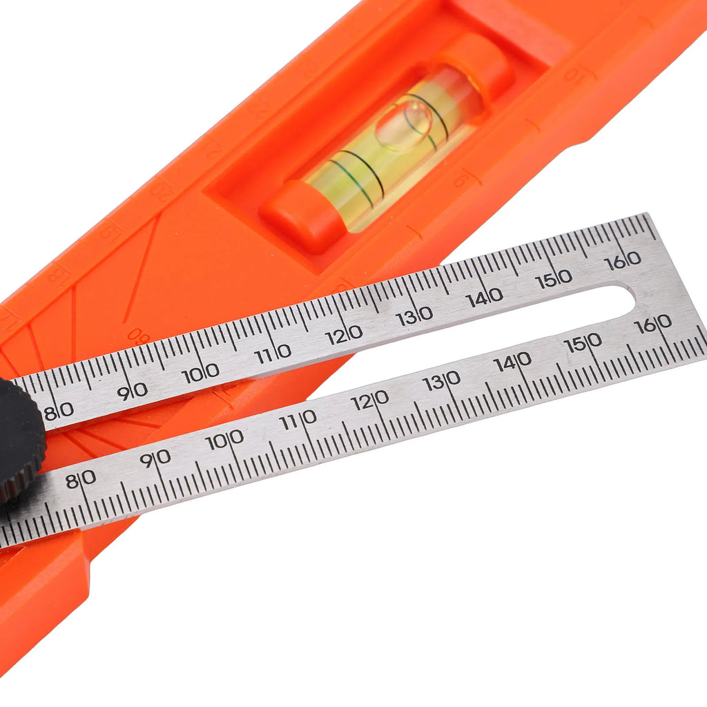 Adjustable Marking Protractor Multi Angle Ruler Foldable Depth Measuring Tool Level Gauge for Woodworking Precise Leveling Posit