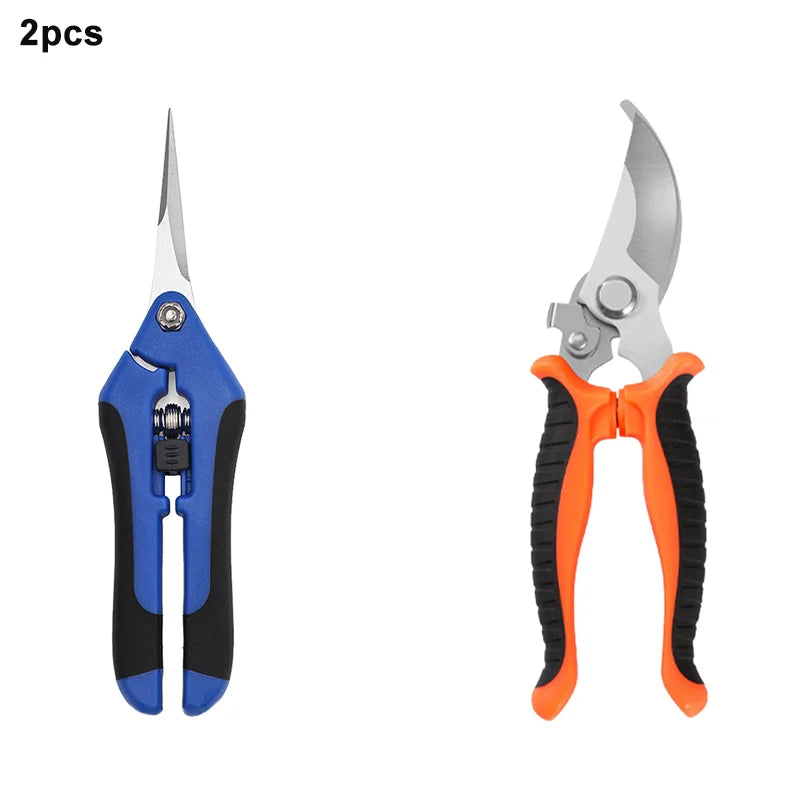 2PCS Gardening Scissors Set Ergonomic non-slip handles Safety lock pruning shears Beginner gardening set Can cut roses and more