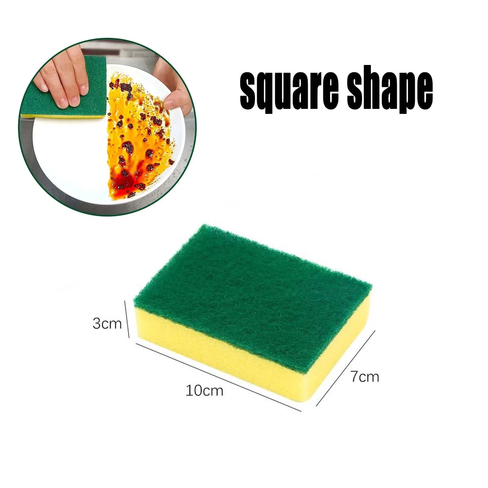 2/50pcs Scouring Pad Double Sided Scrub Bowl Pot Cleaning Sponge Dish Washing Kitchen Tools Home Clean Supplies