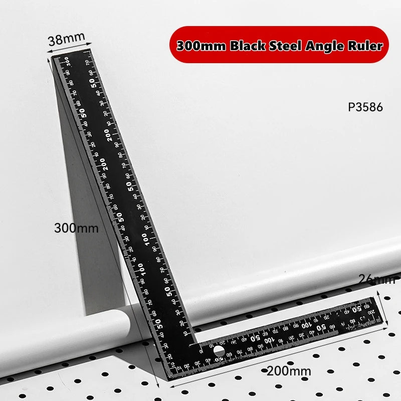 300/500mm Aluminum Alloy Square Ruler Right Angle 90° Turning Ruler Woodworking Ruler Steel Turning Ruler Measuring Tools Gauge