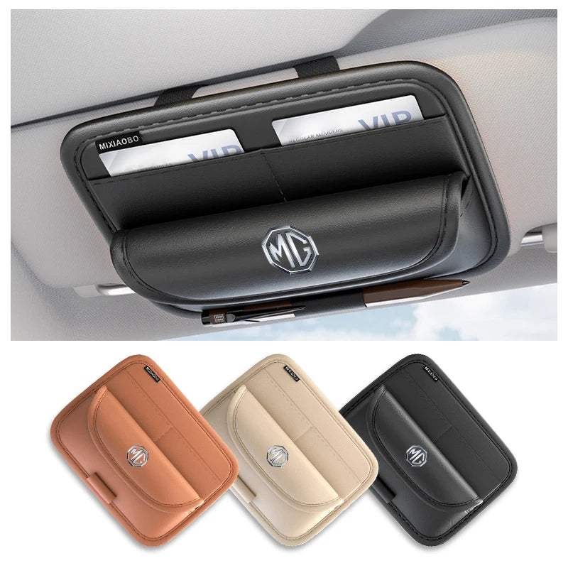 Car Sunglasses Storage Box Visor Glasses Case Card Holder Interior For Morris Garages MG 6 3 5 7 TF ZR ZS HS GS GT Hector