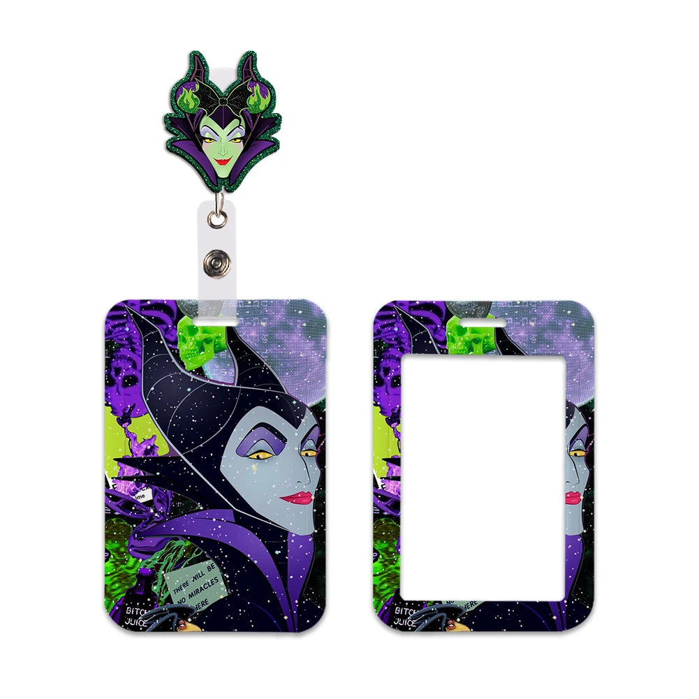 Disney Villains ID Badge Holder Neck Strap Pendant Door Card Holders Lanyards Girls Lanyard Student Kids Credential Holder