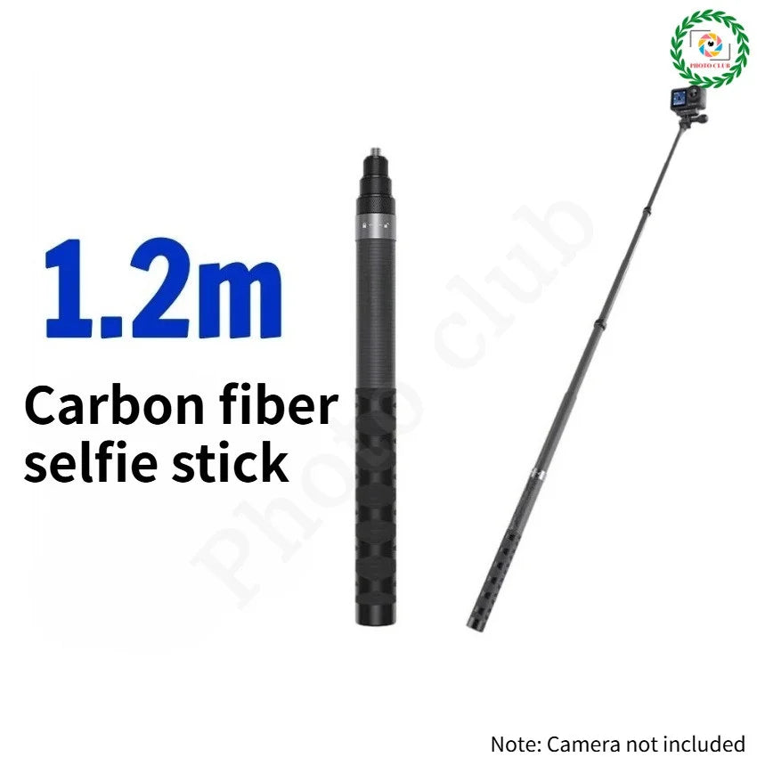 1.2M Carbon Fiber Selfie Stick for DJI Osmo 360/Action 5 Pro Ultralight Invisible Selfie Stick for Insta360 X5/Ace Pro 2/GoPro