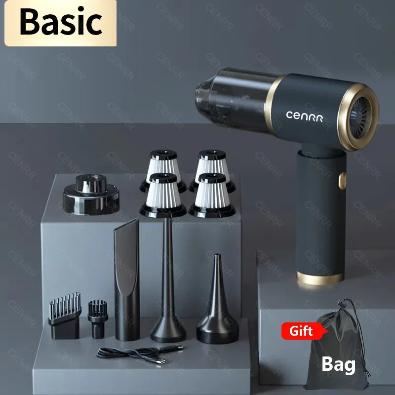 CENRR 210000PA Mini Car Vacuum Cleaner Portable Strong Suction Vacuum Cleaner Handheld Wireless Powerful Car Cleaning Machine