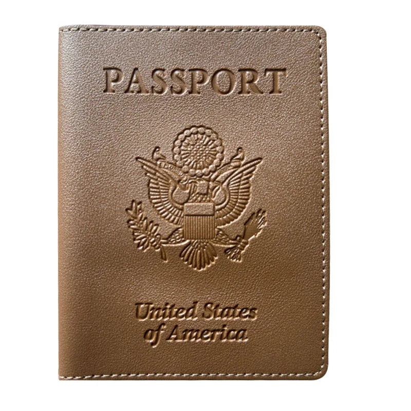 Leather Passport Holder Wallet RFID Blocking Card Case Travel Essentials International Travel Accessory