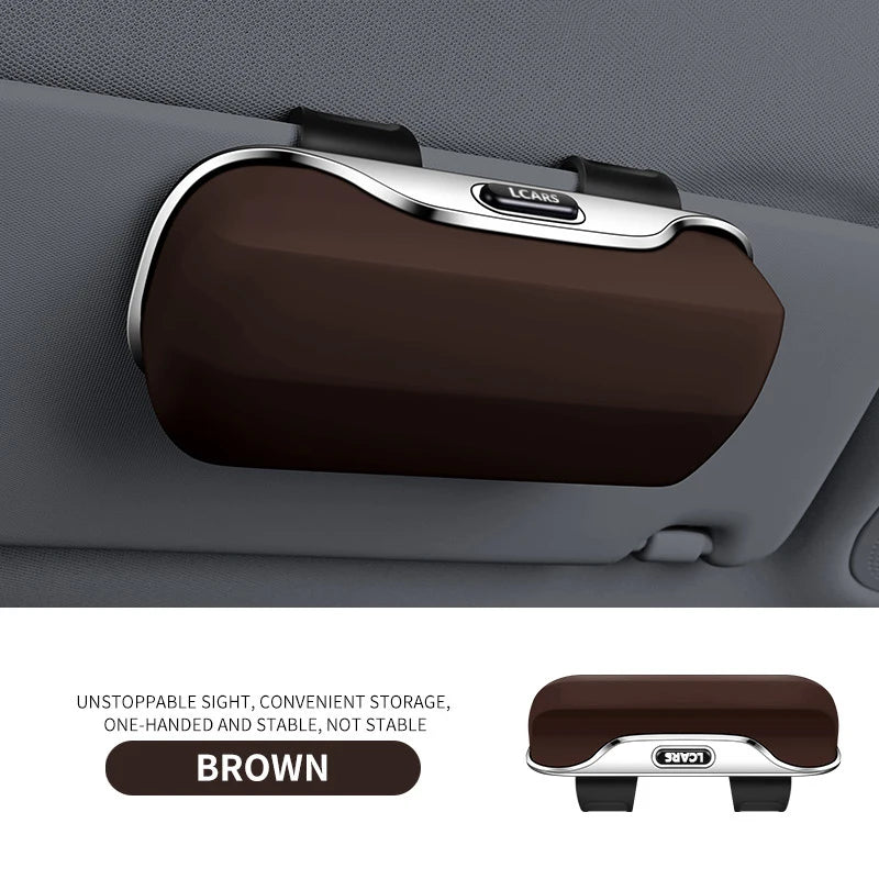 Car-Mounted Eyeglass Case Sunglasses Holder Driver Co-Pilot Storage Box Eyewear Frame Sunshade Board Accessory