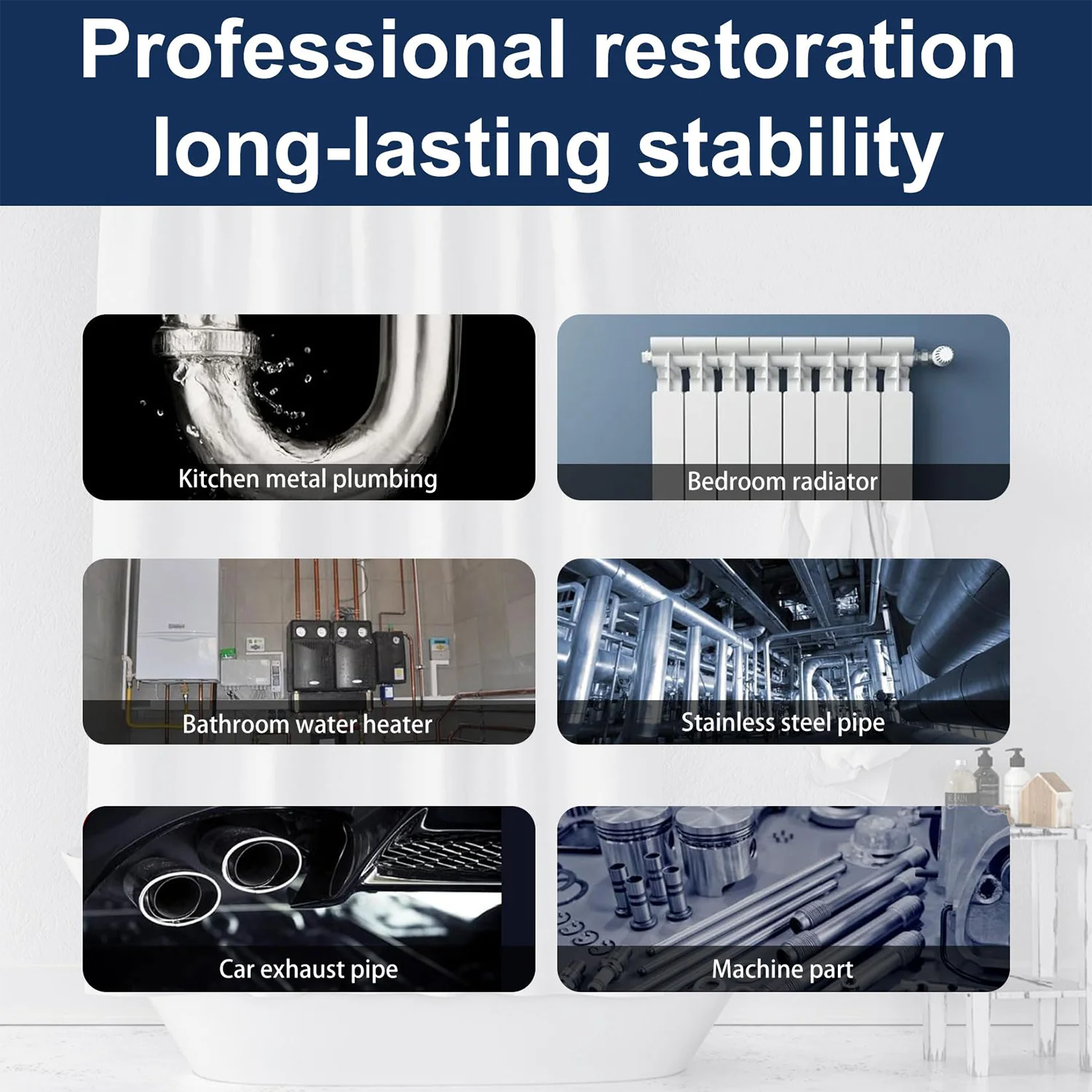 AB Casting Adhesive, Metal Crack Repair, Leak-Proof Sealing, Bonds Iron, Aluminum, Copper, Steel, Ceramics, and Plastics, High Temperature Resistance up to 150°C, High Strength.