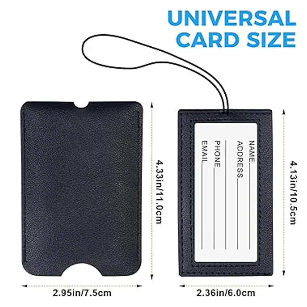 Free Personalization Telescoping PU Leather Luggage Tag Suitcase Identifier Label Baggage Board Bag Tag Name ID Address Holder