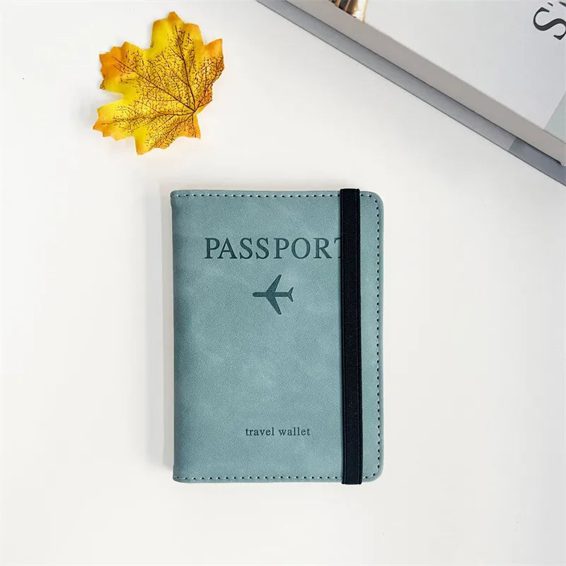Vintage RFID Passport Cover for Women & Men - Multi-Function PU Leather Wallet Case with ID/Bank Card Slots, Travel Accessory