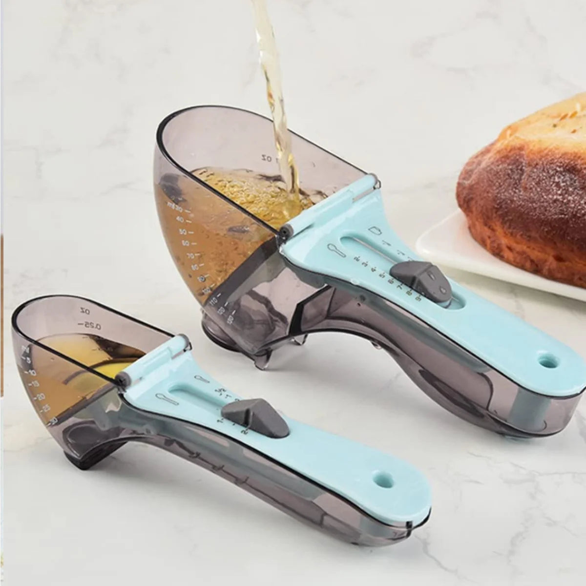Adjustable measuring spoon baking plastic measuring spoon kitchen tool plastic scale measuring spoon adjustable measuring spoon