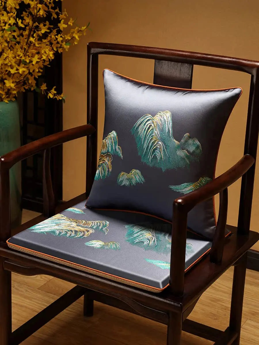 New Chinese-style Foam Chair Cushions Rosewood Sofa Cushion Cover Home Sponge Seat Cushions Embroidered Anti-slip Chair Cushions