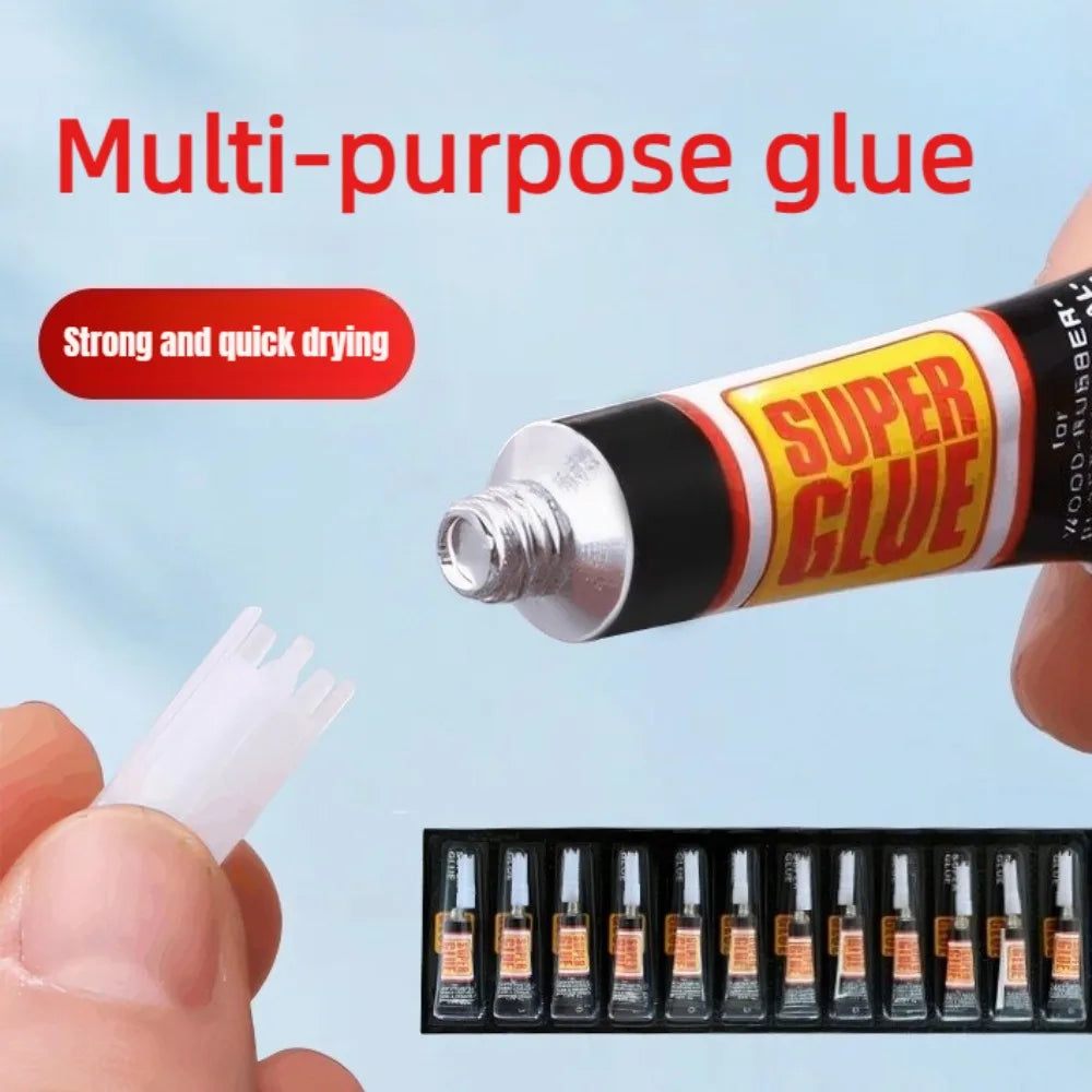 Cyanoacrylate Adhesive Fast Bonding Liquid Glue for Wood Rubber Metal Glass Leather Craft Repair and Nail Art Applications