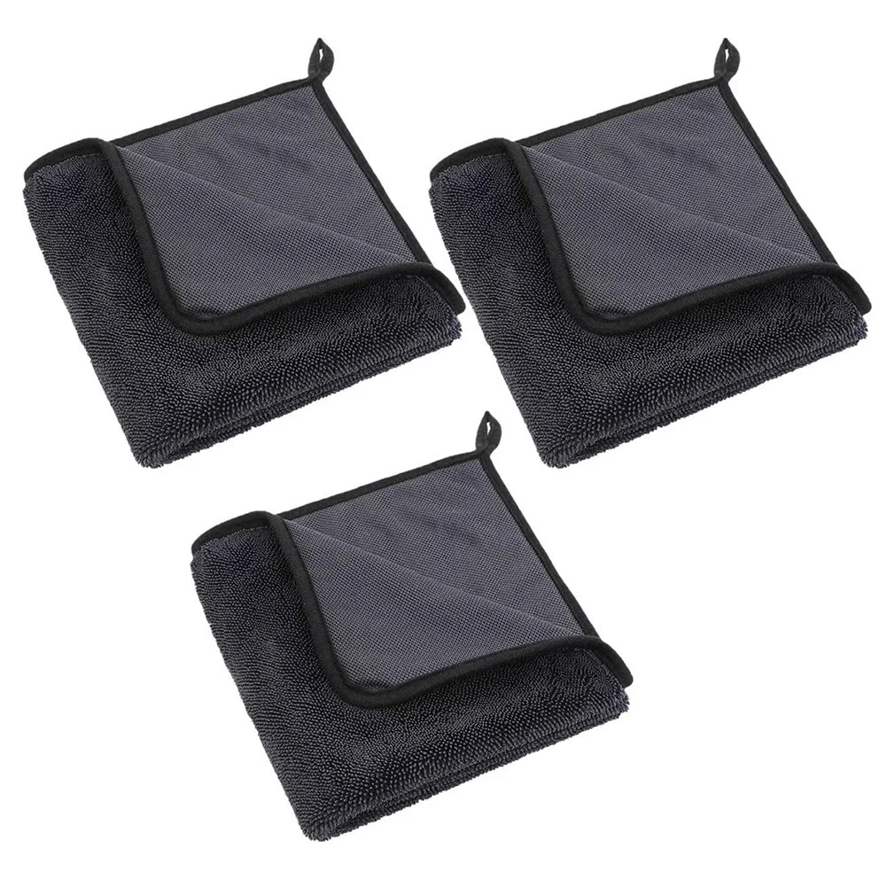3 Pieces Towels for Car Wash Microfiber 40x60cm Super Absorbent for Cleaning Cars Homes Bathrooms with Tear Resistant Stitching