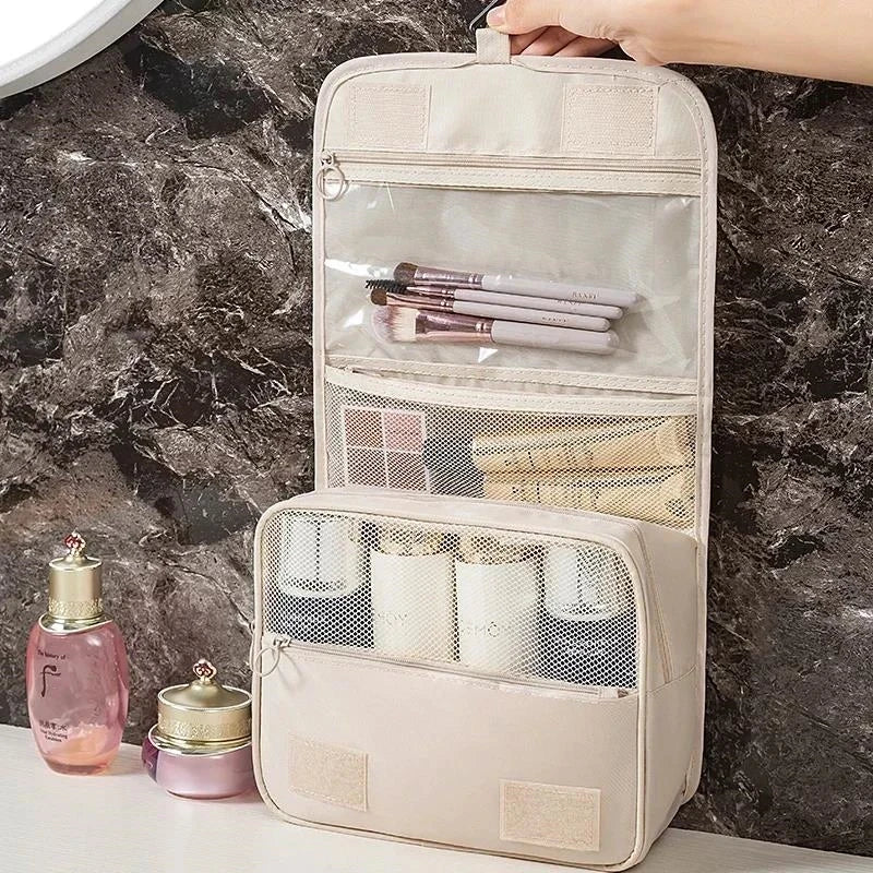 Portable Travel Multi Functional Hanging Cosmetic Bag Business Trip Washable Bag Large Capacity Dry Wet Separation Handheld Bag