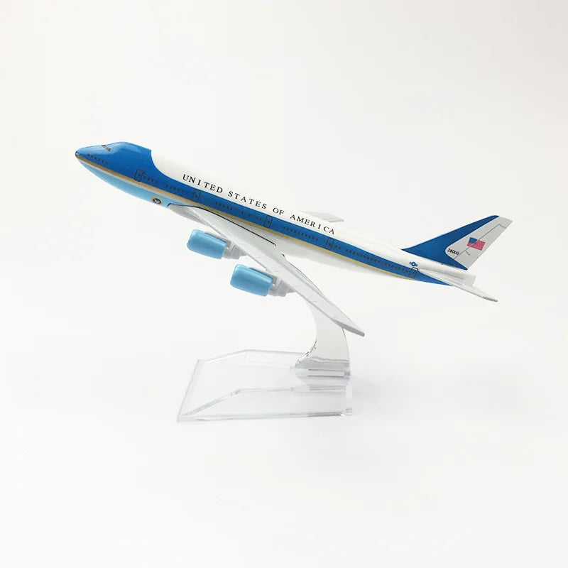 16cm/20cm Model Air Force One B747 Diecast Alloy Airplane Airlines Airways Aircraft  With Stand Landing Geer Collection Display