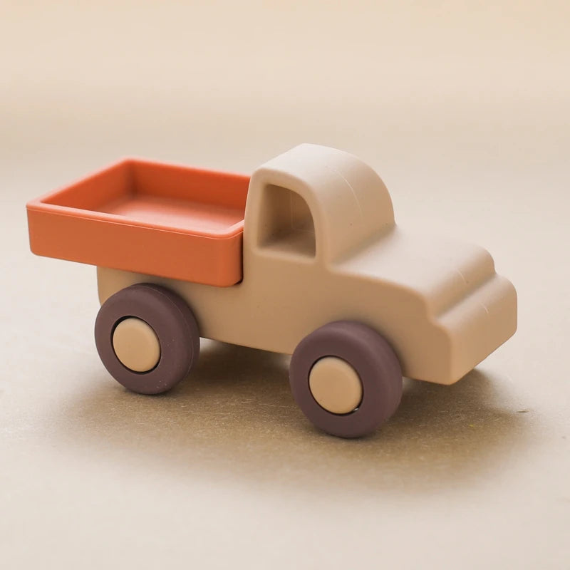 1PCS Silicone Car Building Block Toy Boys And Girls 0-12 Months Teething Toys Baby Hands Montessori Toys Children Christmas Gift