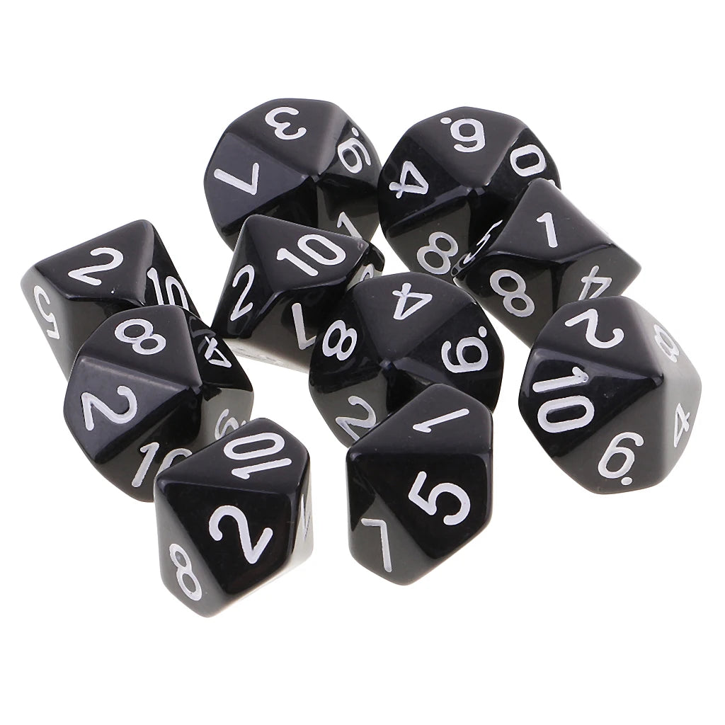 10pcs RPG DND Polyhedral Dice Set D10 D8 – Board Game Multi-sided Dice / 10 dés polyédriques RPG DND D10 D8 – Jeux de société multi-faces