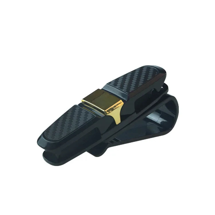 Car Sunglasses Frame Carbon Fiber Bills Glasses Clip Multi Function In Car Creative Eye Box Card Double Headed Clip On Board