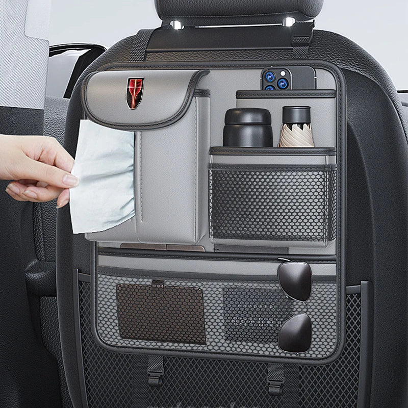 Car Seat Back Storage Bag For Hongqi H5 H9 HS3 HS5 HS7 Ehs9 Ehs7 Ehs5 Rear Hanging Bag Stowing Tidying Seat Tissue Box Storage
