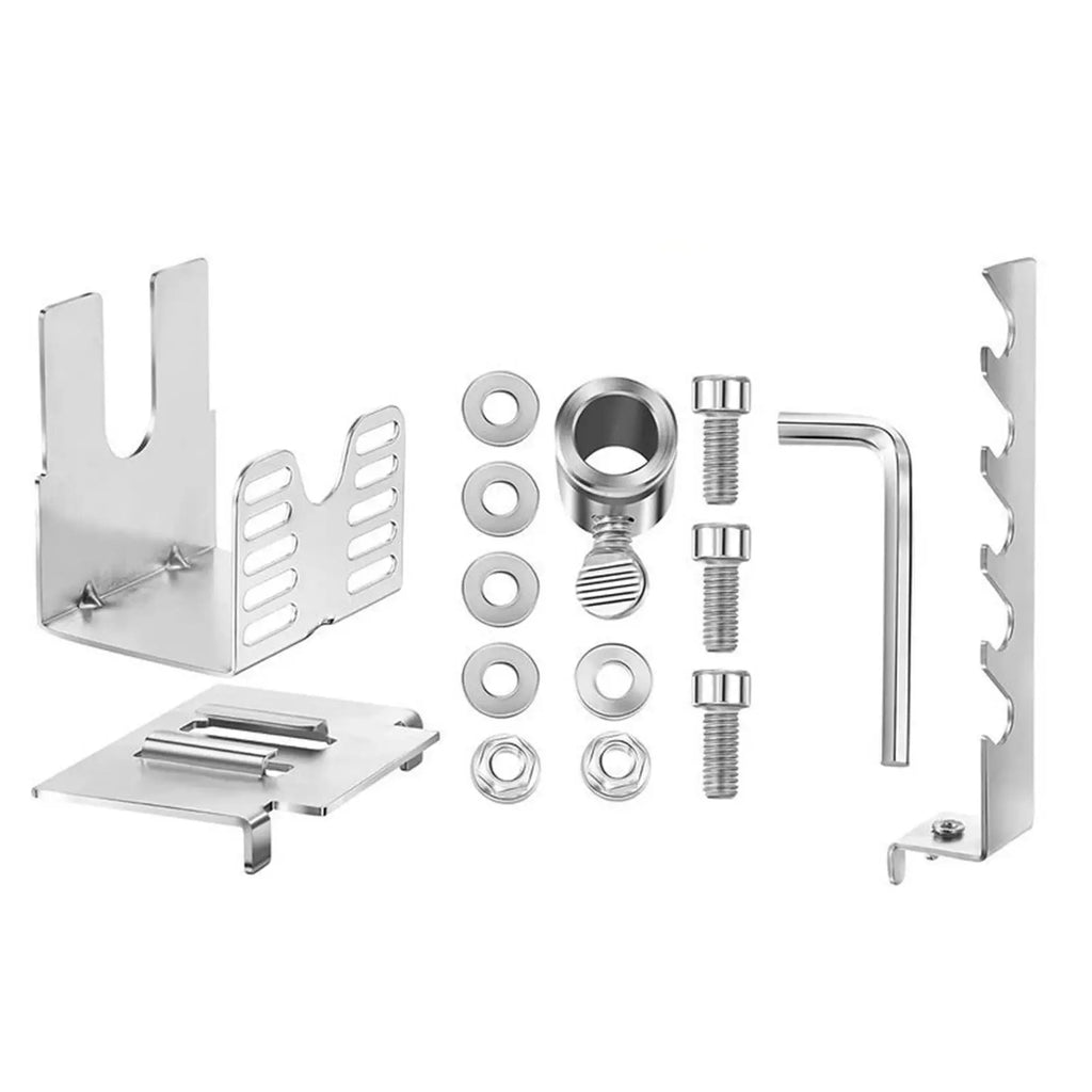 Rotisserie Grill Kit Sturdy Meat Fork Holders Barbecue Bracket Automatic Rotary Frame Tool Set for Outdoor Picnic Hiking EU Plug